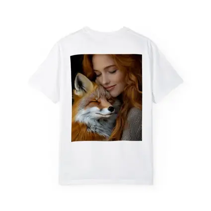 Red Haired Woman Hugging Sleepy Red Fox