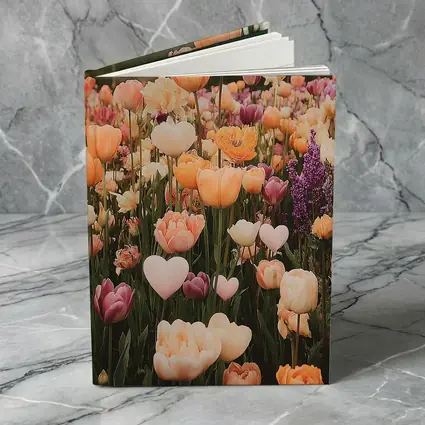 Tulip Field With Heart Shaped Flowers
