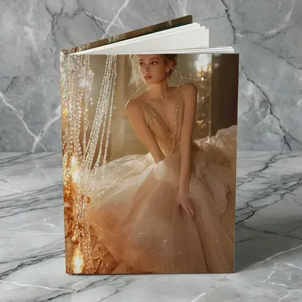 Glittering Ball Gown Woman Chandelier Room