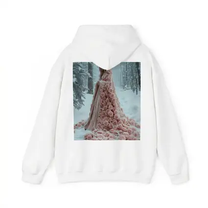 Woman Rose Cloak Snow Winter Forest