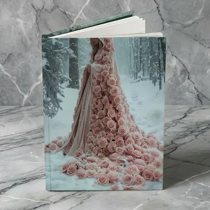 Woman Rose Cloak Snow Winter Forest
