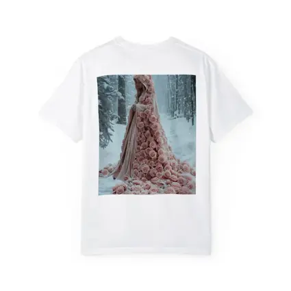 Woman Rose Cloak Snow Winter Forest