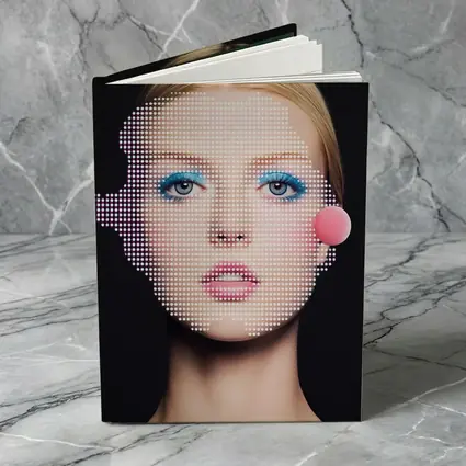 Pop Art Woman Face Blue Makeup Black