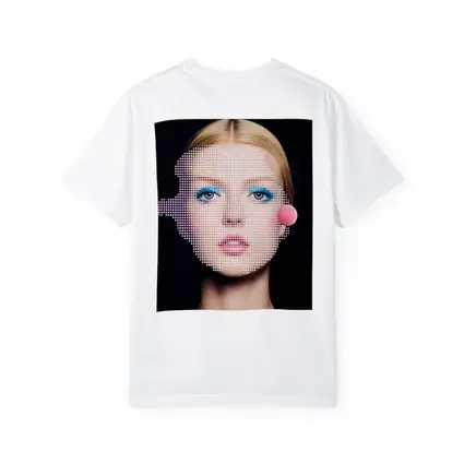 Pop Art Woman Face Blue Makeup Black