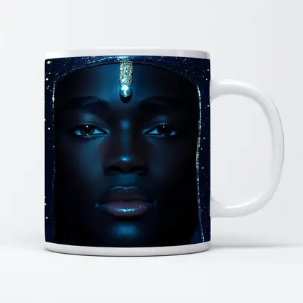Celestial Portrait Blue Glitter Night Sky