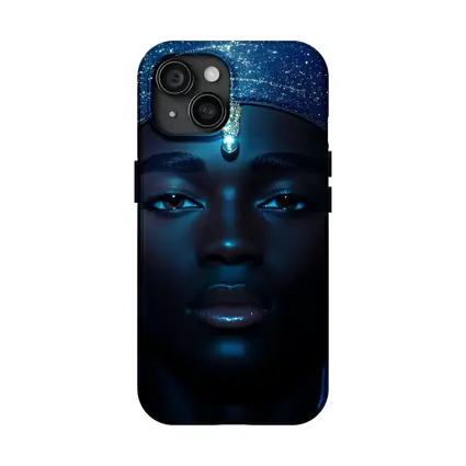 Celestial Portrait Blue Glitter Night Sky