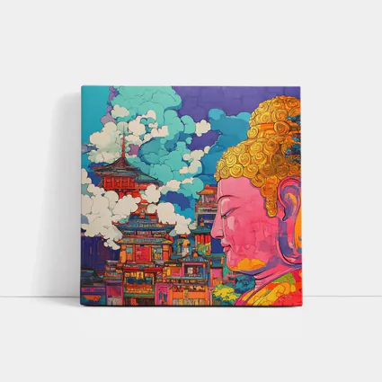Buddha Head Asian Temple Pop Art