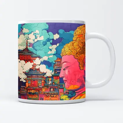 Buddha Head Asian Temple Pop Art