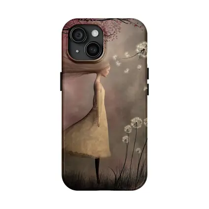 Girl Blowing Dandelion Seeds Fantasy Art