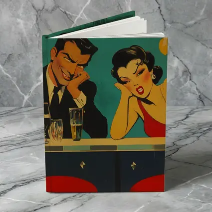 Retro Pop Art Couple Bar Scene