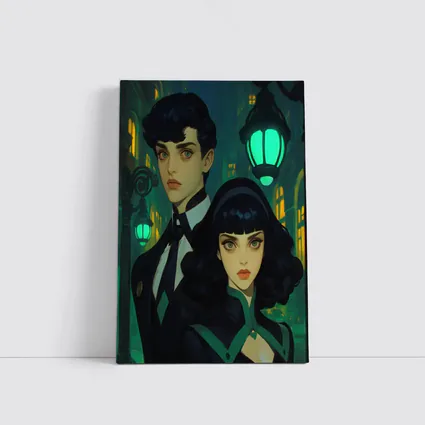 Dark Academia Couple Green Night City Street