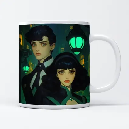 Dark Academia Couple Green Night City Street
