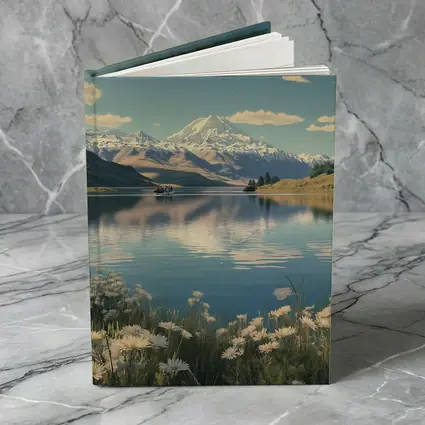 Alpine Lake Mountain Reflection Wildflowers Scene