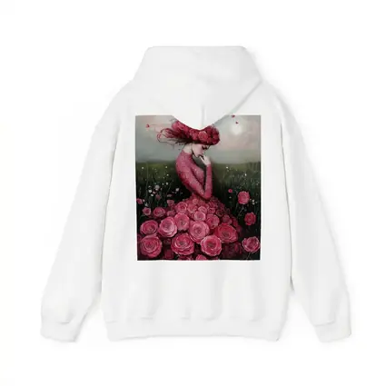 Woman Rose Dress Floral Field Fantasy Art