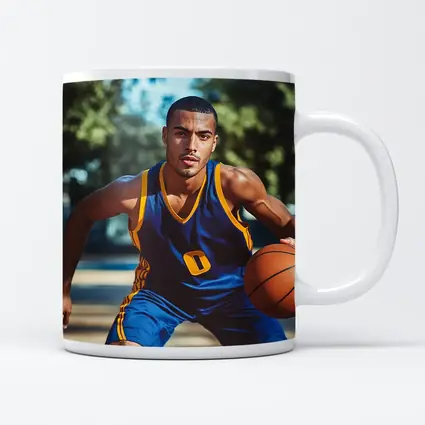 Basketball Player Dribbling Outdoor Court
