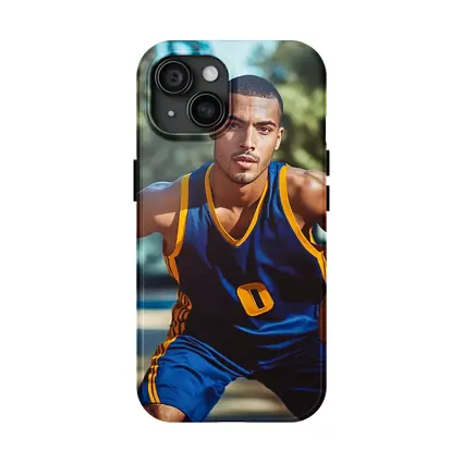 Basketball Player Dribbling Outdoor Court