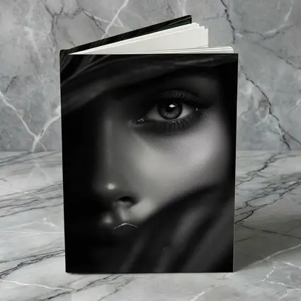 Black and White Woman Portrait Through Leaves