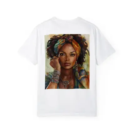 Boho African Woman Watercolor Portrait Art
