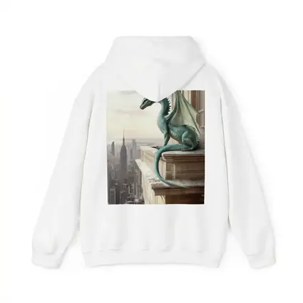 Green Dragon Perched On City Building