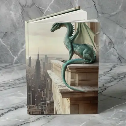 Green Dragon Perched On City Building