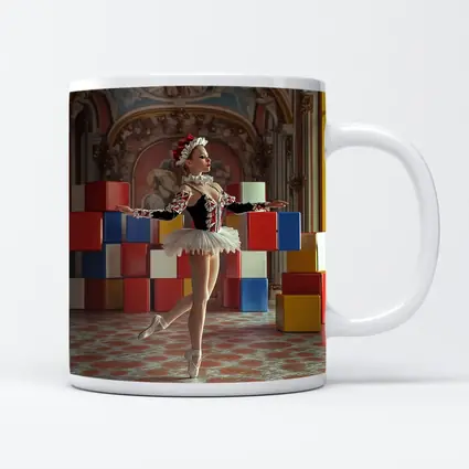 Ballerina Dancing in Ornate Baroque Hall
