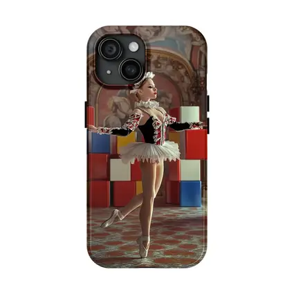 Ballerina Dancing in Ornate Baroque Hall