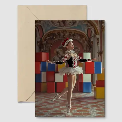 Ballerina Dancing in Ornate Baroque Hall