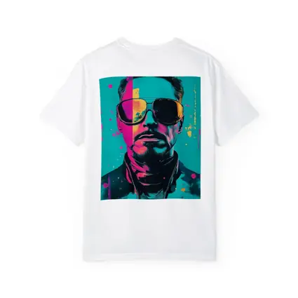 Pop Art Man Sunglasses Teal Pink Background