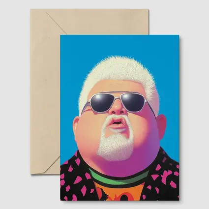 Pop Art Man Sunglasses Blue Sky Background