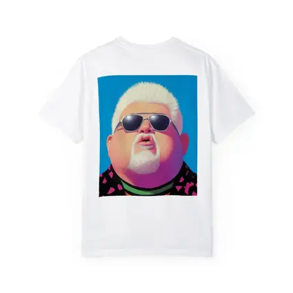 Pop Art Man Sunglasses Blue Sky Background