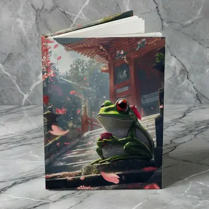 Green Tree Frog Sitting Japanese Temple