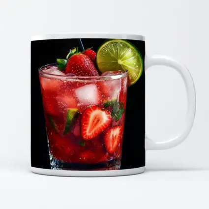 Strawberry Mojito Cocktail Dark Background