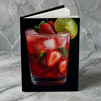 Strawberry Mojito Cocktail Dark Background