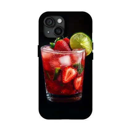 Strawberry Mojito Cocktail Dark Background