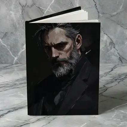 Dark Portrait Bearded Man Digital Painting