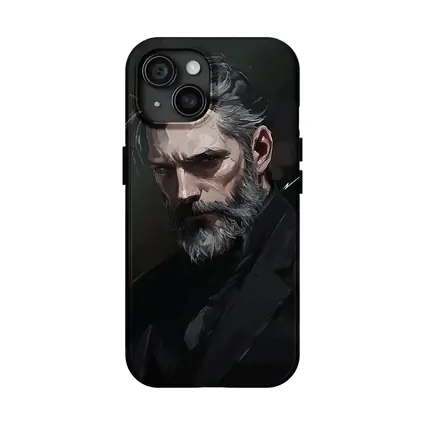 Dark Portrait Bearded Man Digital Painting
