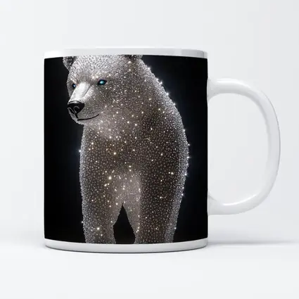 Crystal Diamond Bear Sculpture Dark Background