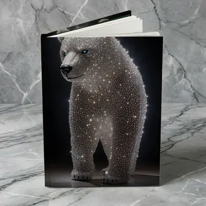 Crystal Diamond Bear Sculpture Dark Background