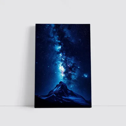 Milky Way Over Snow Capped Mountain Night