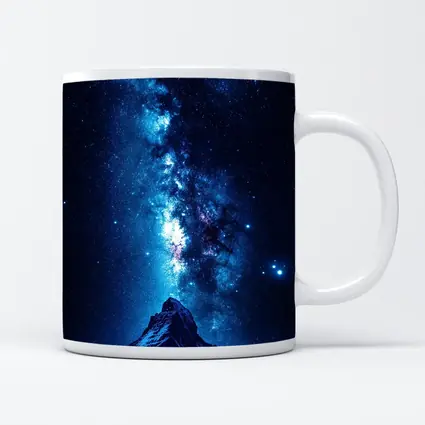 Milky Way Over Snow Capped Mountain Night