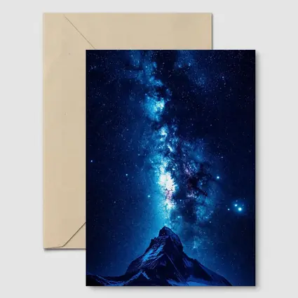 Milky Way Over Snow Capped Mountain Night