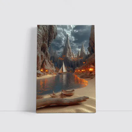 Sailboat Canyon Cove With Glowing Lanterns