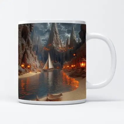Sailboat Canyon Cove With Glowing Lanterns