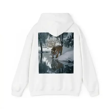 Amur Tiger Walking By Snowy Winter River
