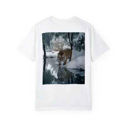 Amur Tiger Walking By Snowy Winter River
