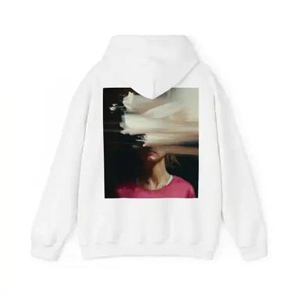 Abstract Glitch Portrait Woman Pink Shirt