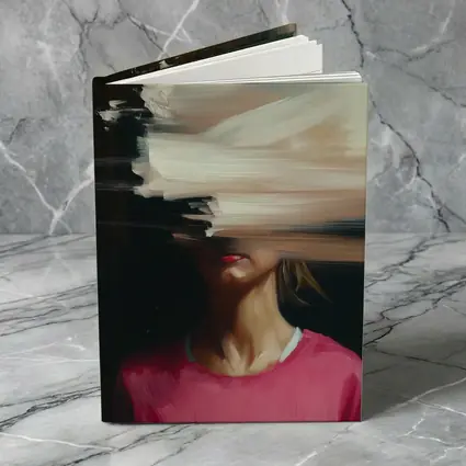 Abstract Glitch Portrait Woman Pink Shirt