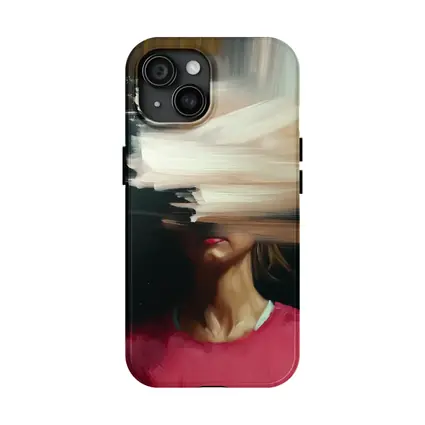 Abstract Glitch Portrait Woman Pink Shirt