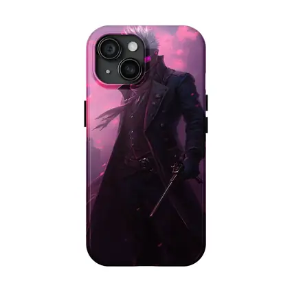 Anime Swordsman Dark Purple Cloudy Sky