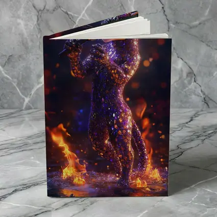 Glittery Leopard Singing On Fire Stage